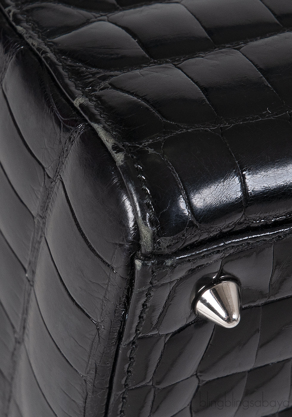 Christian Dior Lady Dior Black Medium Crocodile PHW