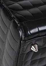 Christian Dior Lady Dior Black Medium Crocodile PHW