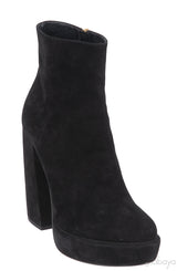 Prada Black Velvet Platform Boots