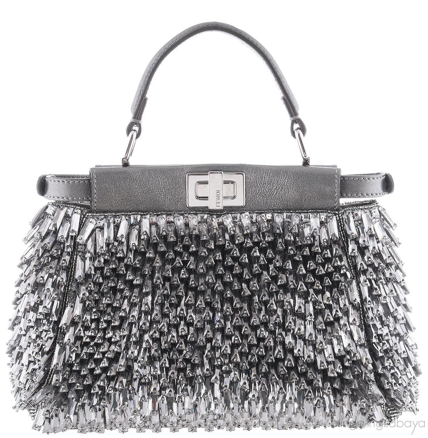 Grey Crystals & Beads Embellished Peekaboo