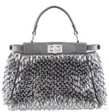Grey Crystals & Beads Embellished Peekaboo
