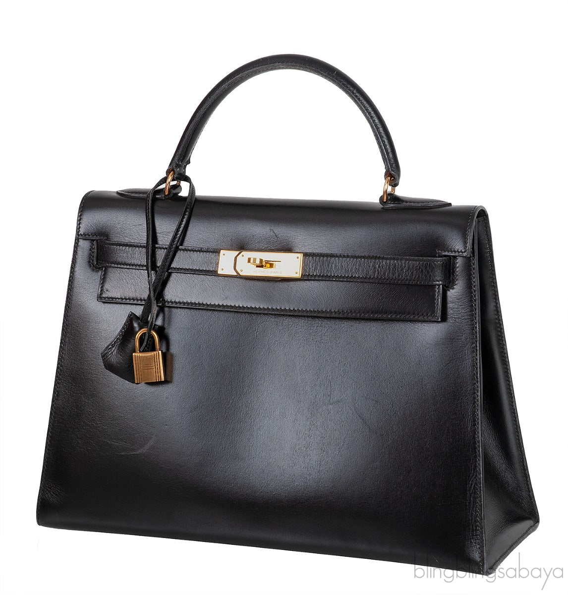 Vintage Kelly 32 Black Box Sellier GHW