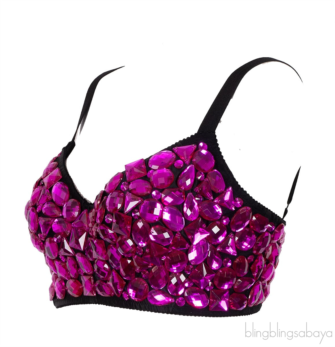 Purple Crystal Emb. Crop Top