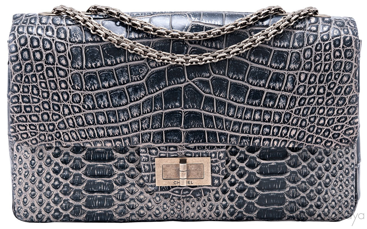 2.55 Reissue Alligator Grey Flap Bag
