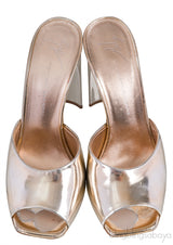 Rose Gold Peep Toe Sandals
