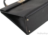 Vintage Black Lizard Top Handle Bag