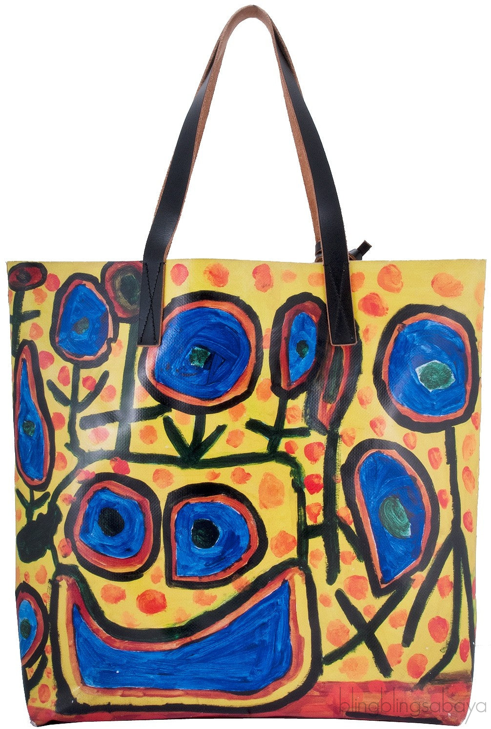 Yellow Printed PVC Tote