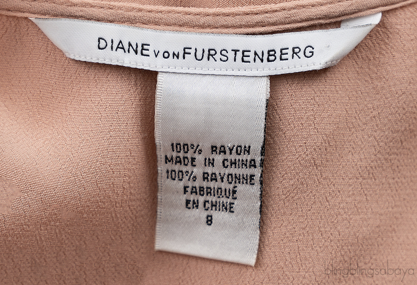 Diane von Furstenburg Peach Long Sleeve Blouse