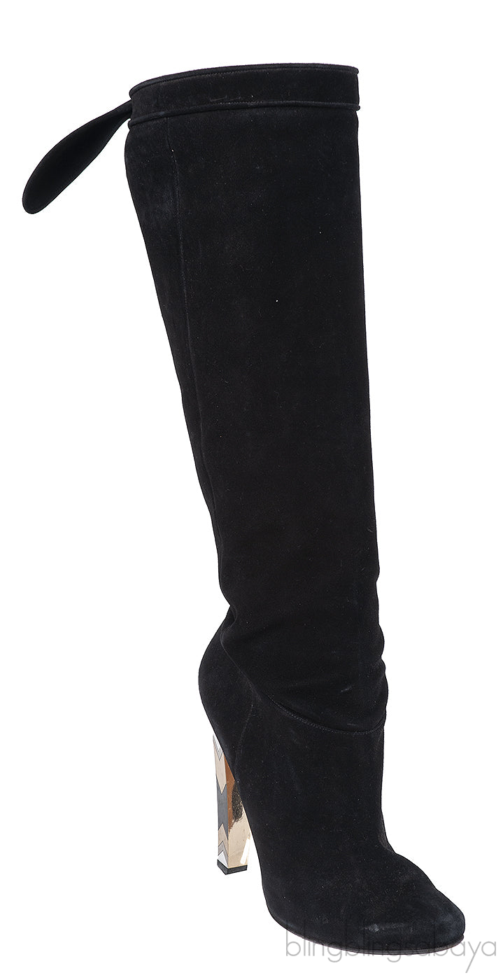 Jimmy Choo Black Suede Knee-high Boots