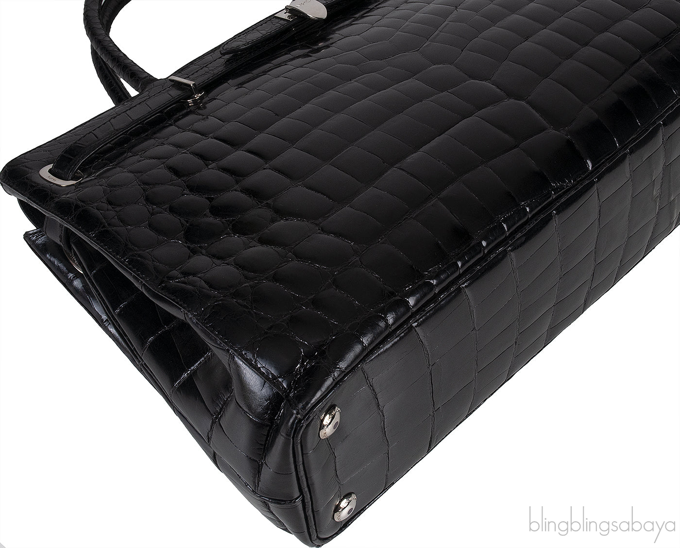 Black Crocodile Darcy Tote