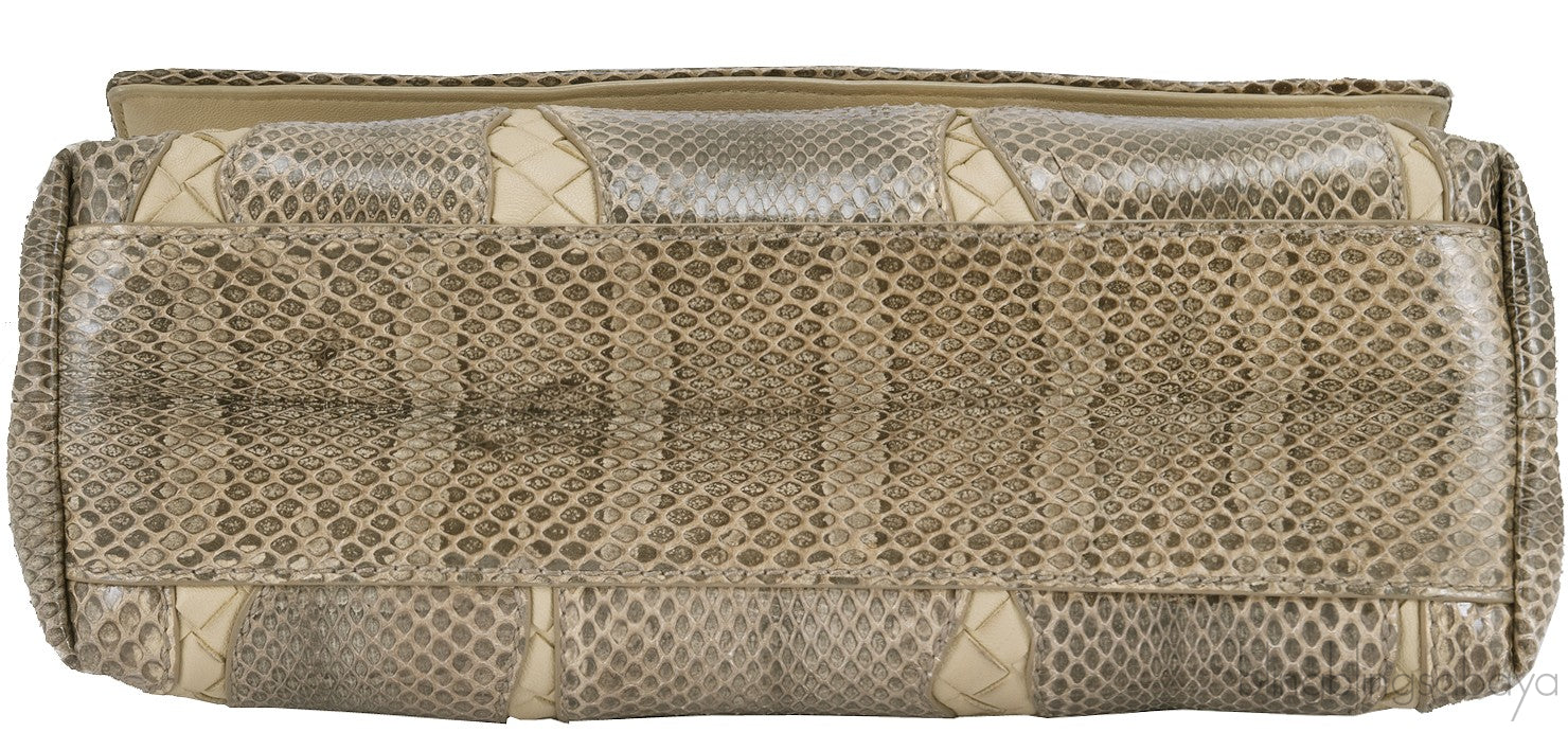 Snakeskin Intrecciato Shoulder Bag*