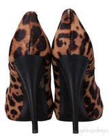 Leopard Pony Hair Peep Toe Pump
