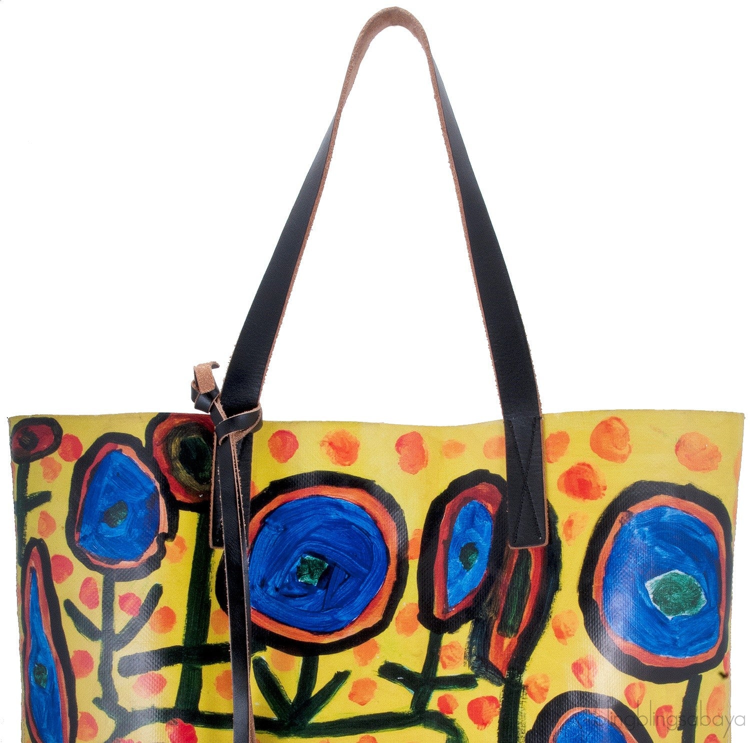 Yellow Printed PVC Tote