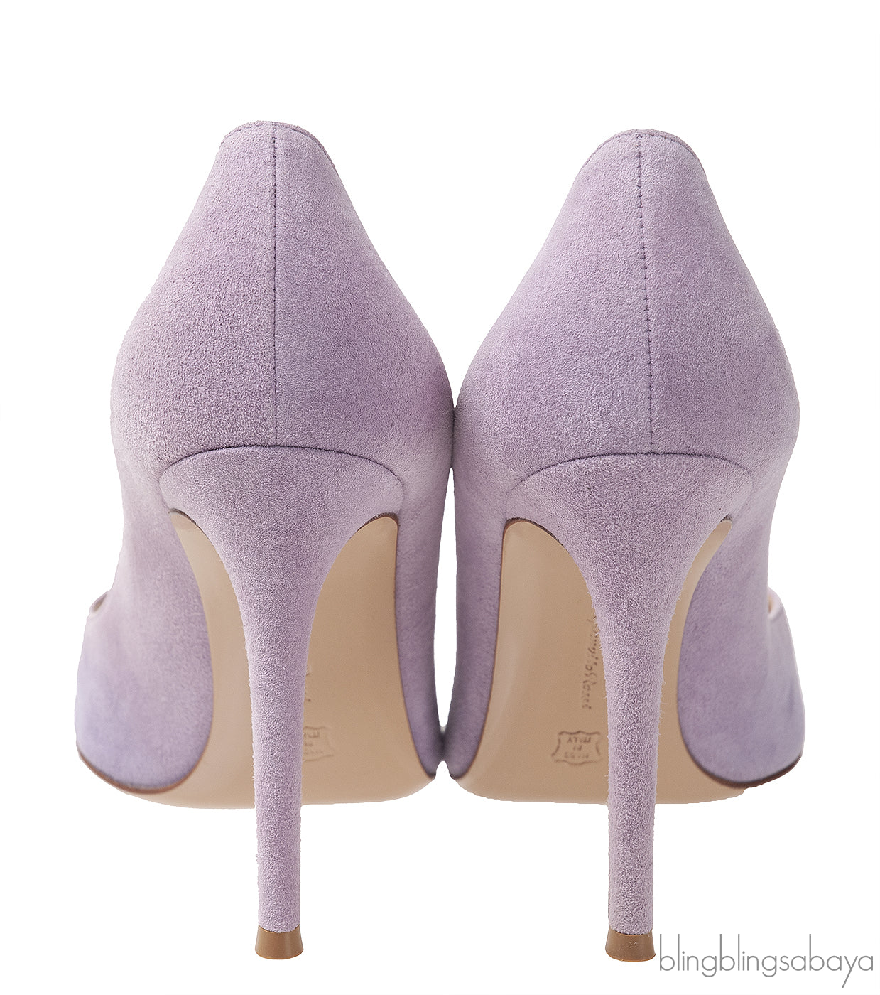 Lilac Suede Pointed Toe Heels