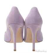 Lilac Suede Pointed Toe Heels