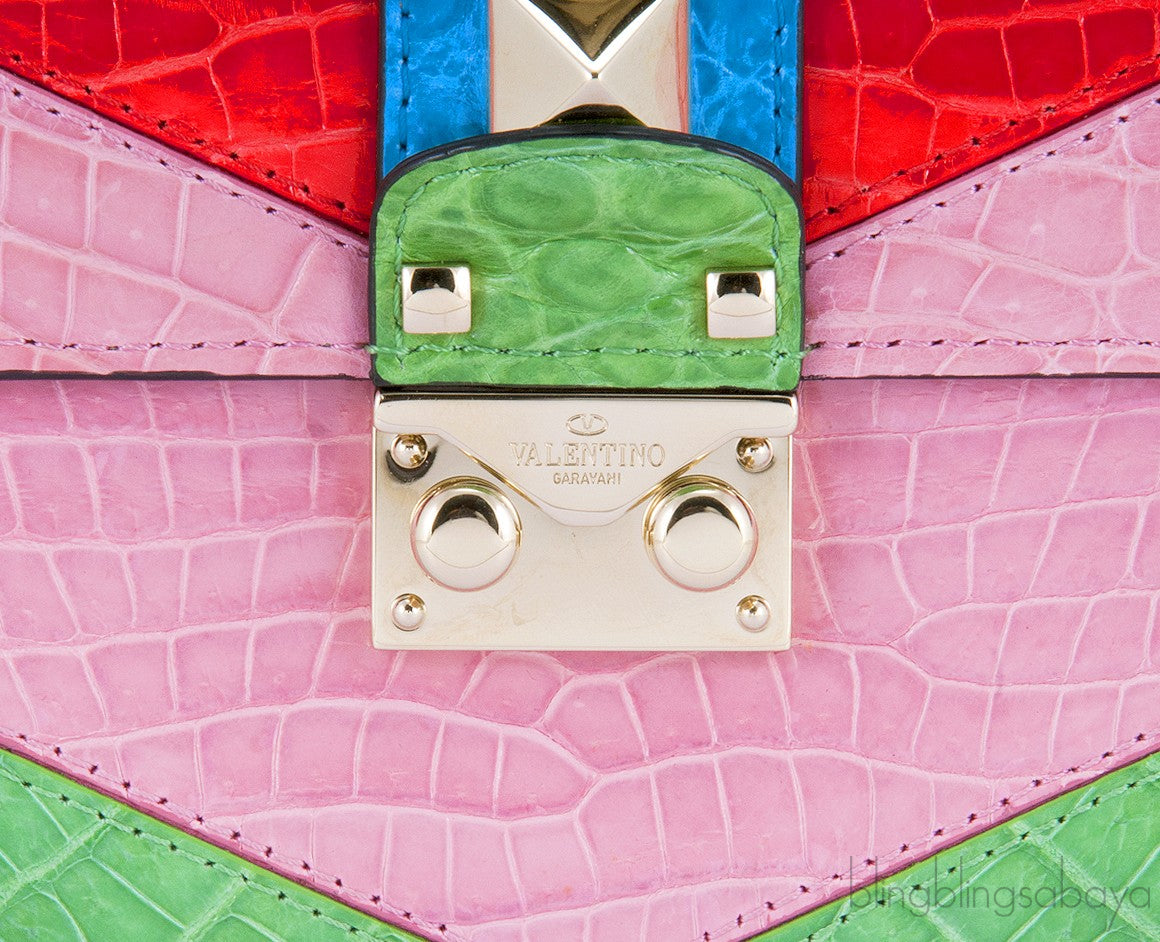 Rockstuds Glam Lock Crocodile Bag