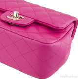 Fuchsia Quilted Mini Flap Bag