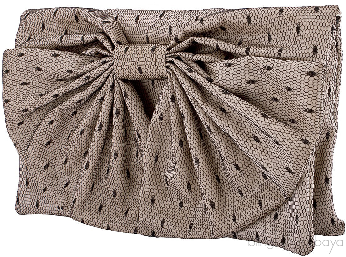 Point D\'Esprit Bow Clutch Bag