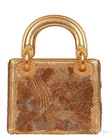 Lady Dior Mini Gold Bead Embellished Bag