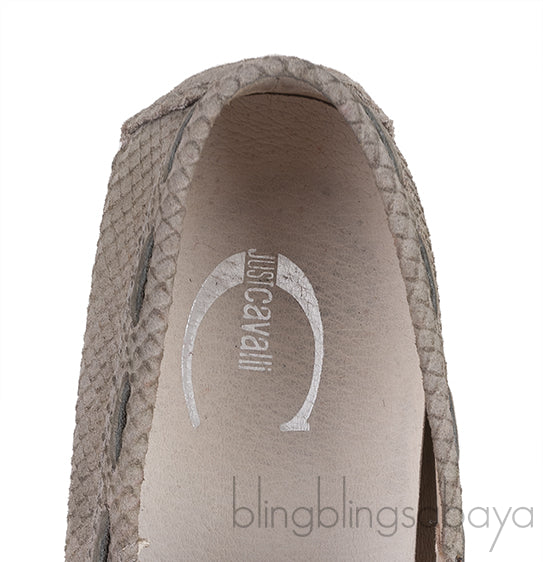 Grey Embossed Python Loafer Mens Shoes