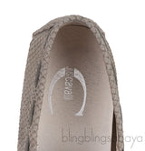 Grey Embossed Python Loafer Mens Shoes