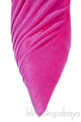 Fuchsia Pink Stretch Velvet Wrap Pump