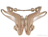 Square Toe Crystal Vamp Heels