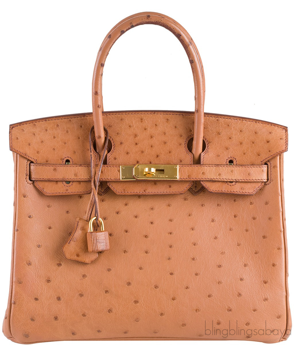 Birkin 30 Ostrich Cognac GHW