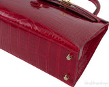 Kelly 25 Red Braise Crocodile GHW