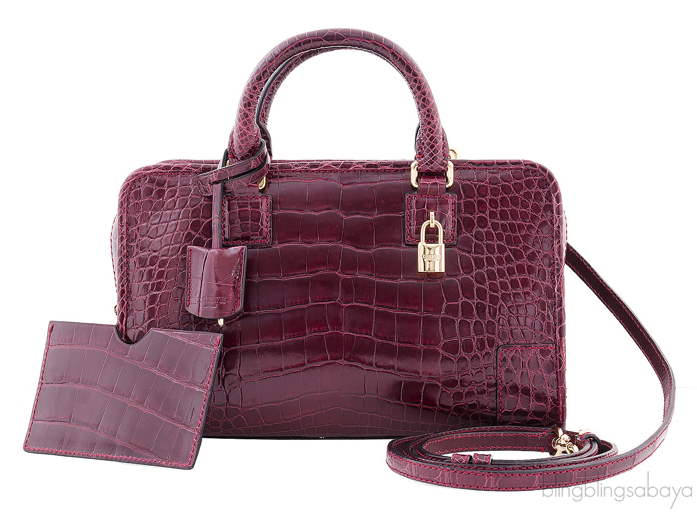 Amazona 23 Bordeaux Crocodile Bag
