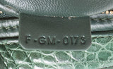 Trapeze Emerald Green Croc Embossed Shoulder Bag