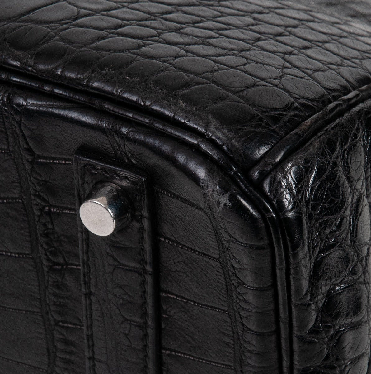 Birkin 35 Black Matte Alligator Crocodile PHW