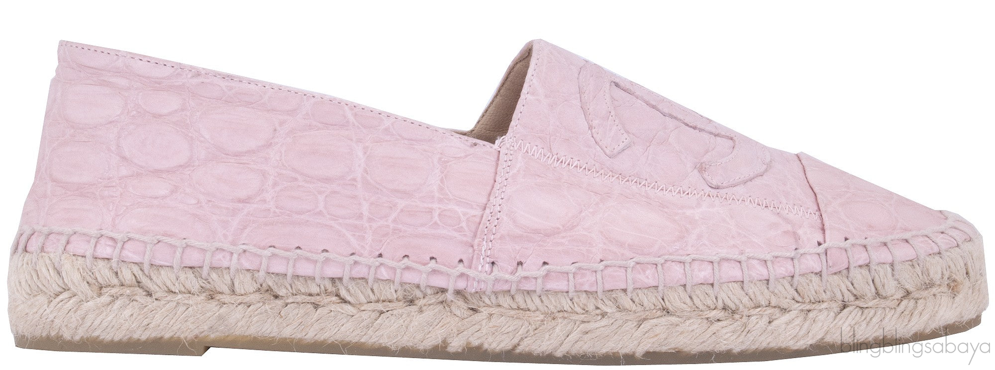 Pink Crocodile Espadrille
