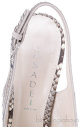 Natural Python Peep Toe Slingback