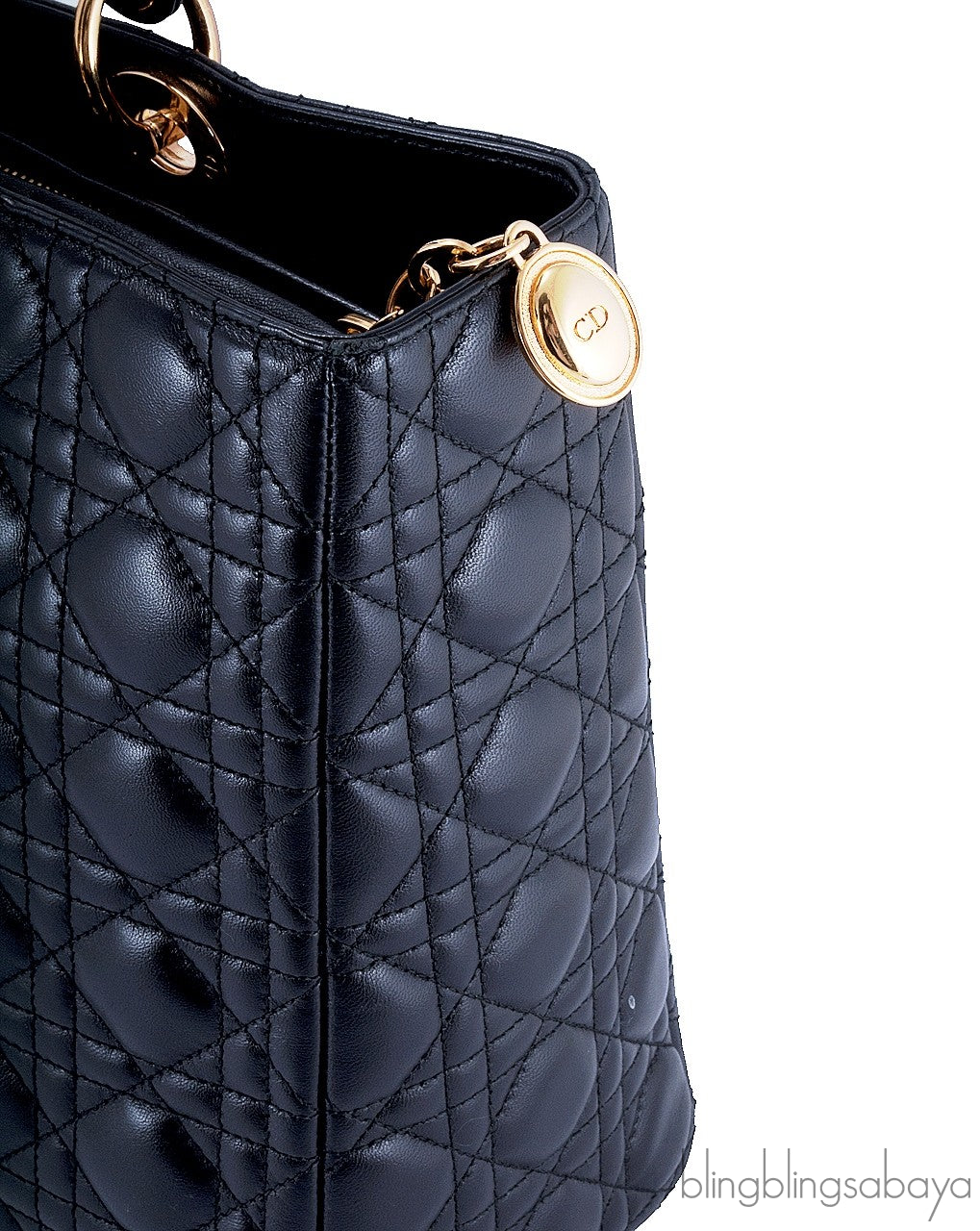 Lady Dior Large Black Quilted Bag
