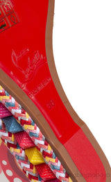 Multicolor Printed Studded Wedge Heels