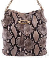 Natural Python Shoulder Tote