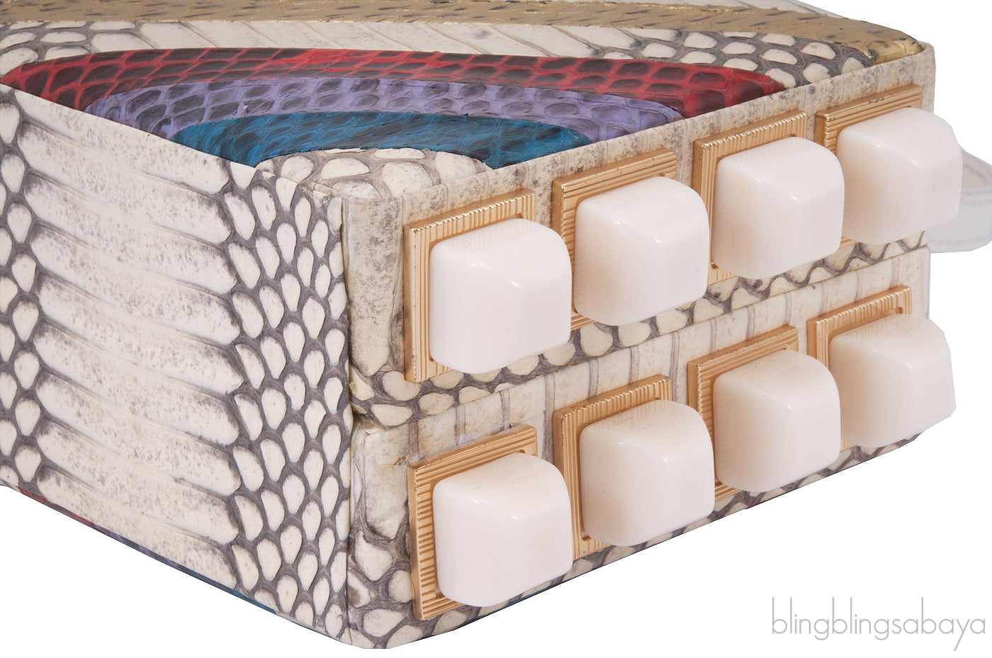 Viper Skin Lucite Studs Clutch*