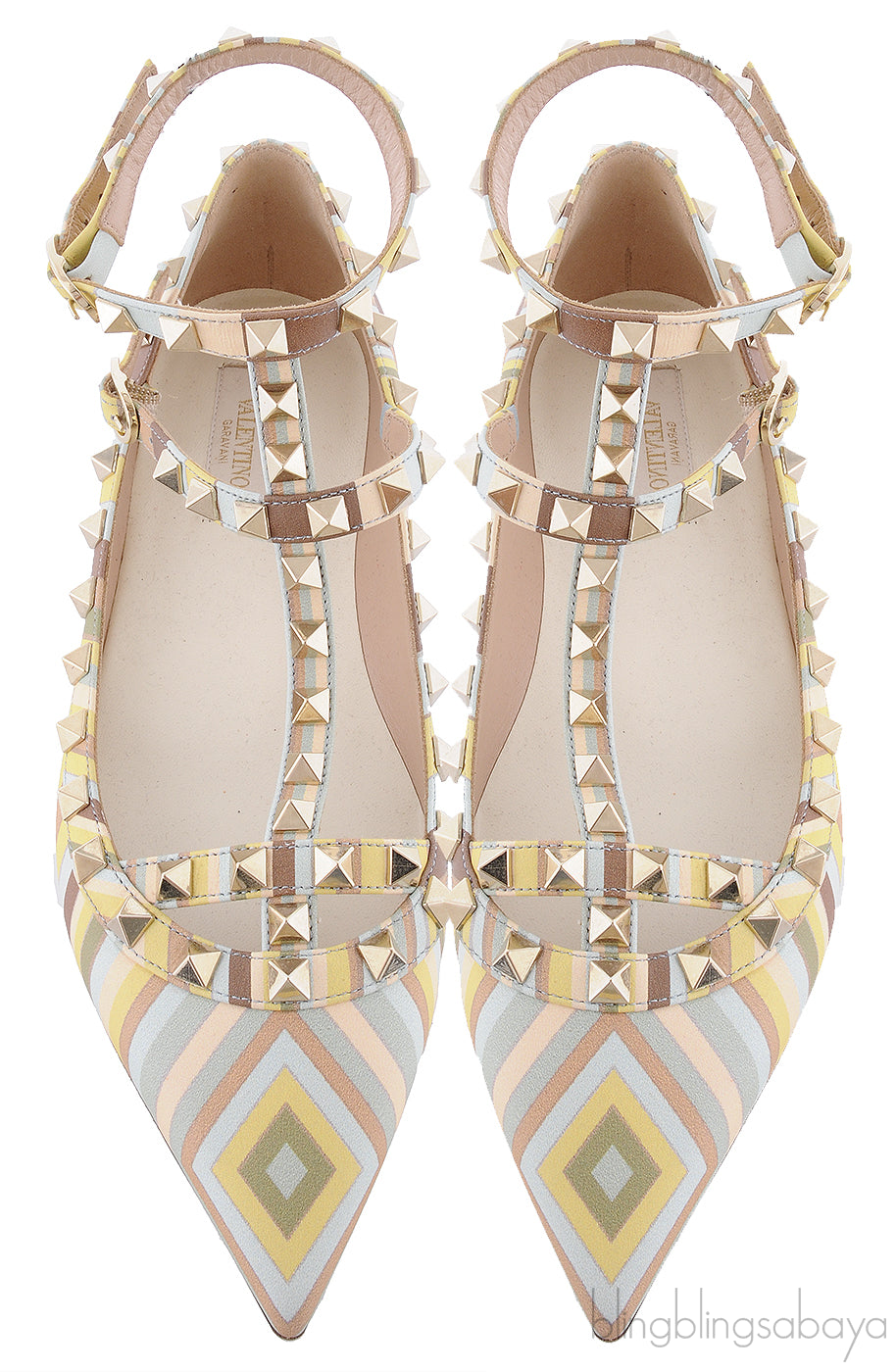 Rockstud Multi-color Leather Flats