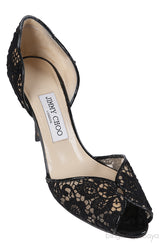 Jimmy Choo Black Flair Peep Sandals