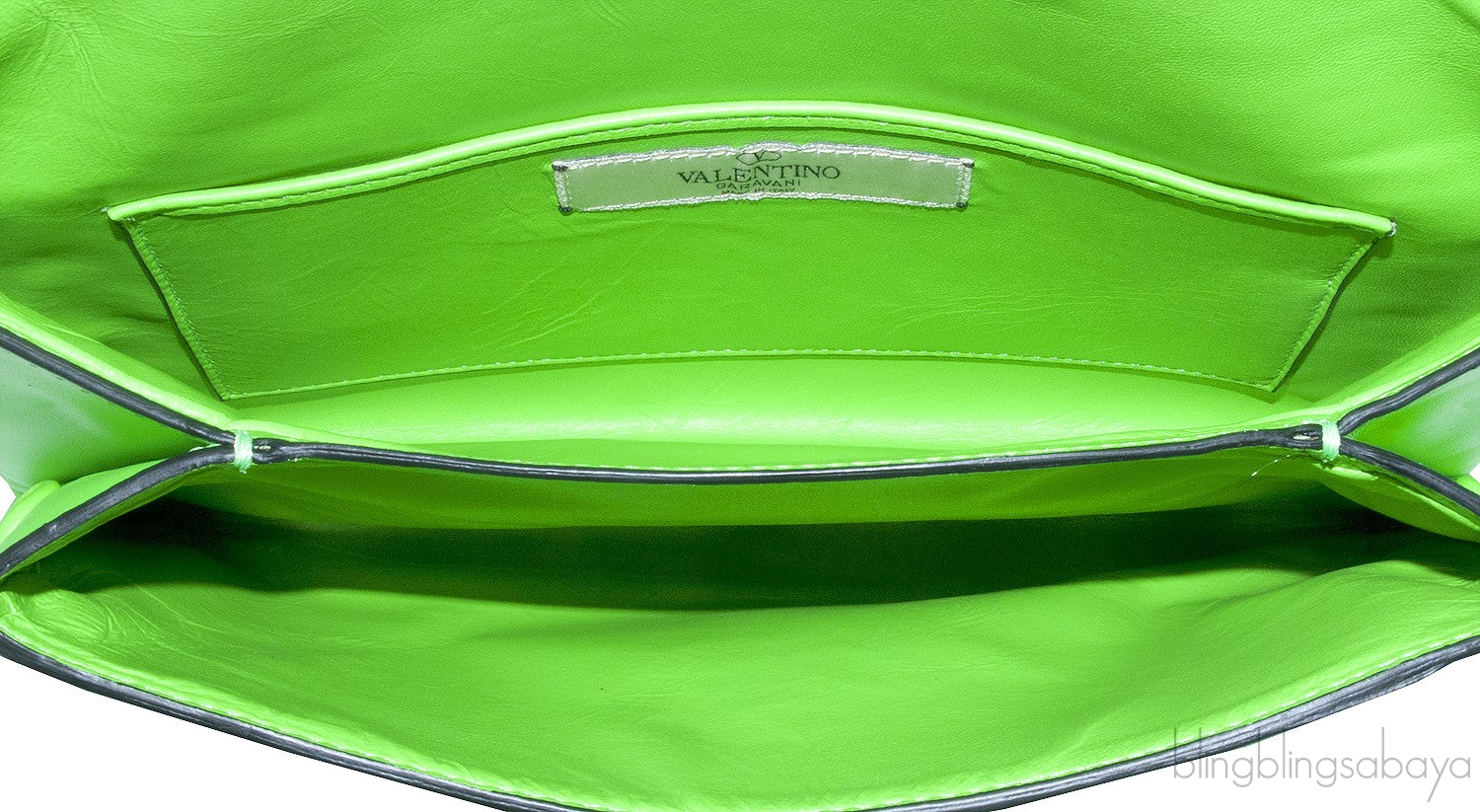 Intrigate Envelope Clutch Neon Green
