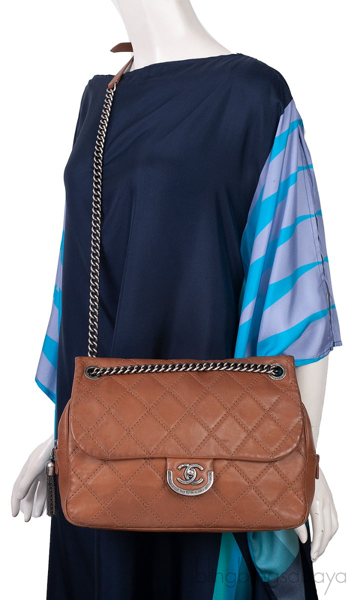 Chanel Brown Quilted Coco Sporran Shoulder Bag