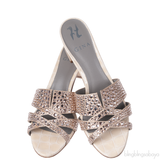 Pink Crystal Croc Embossed Sandals