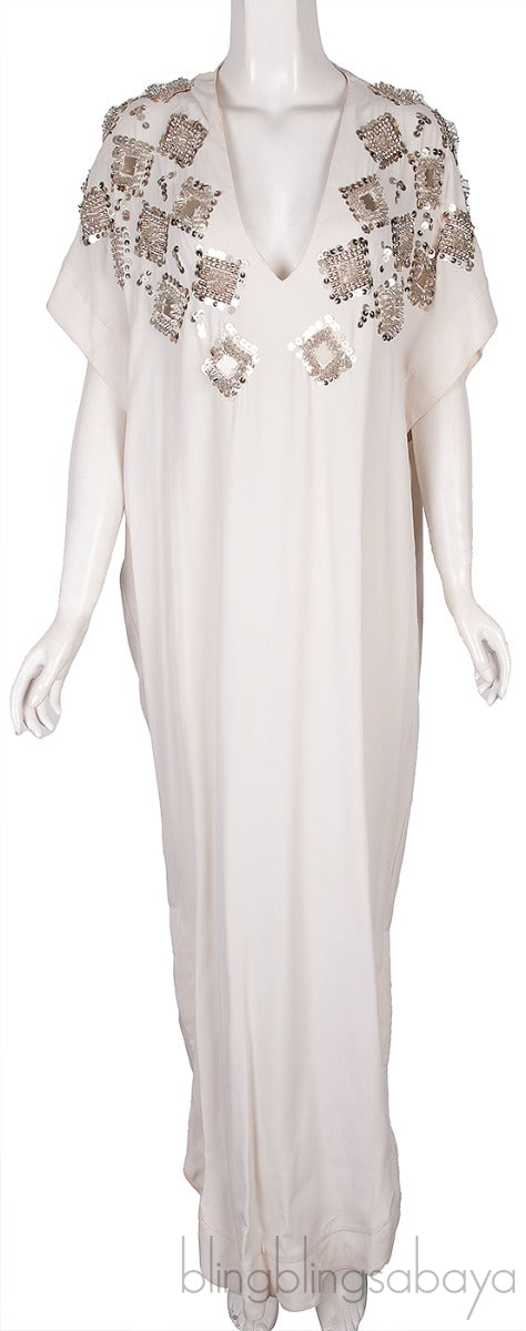 Off-white Sequin & Bead Emb. Dress