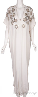Off-white Sequin & Bead Emb. Dress