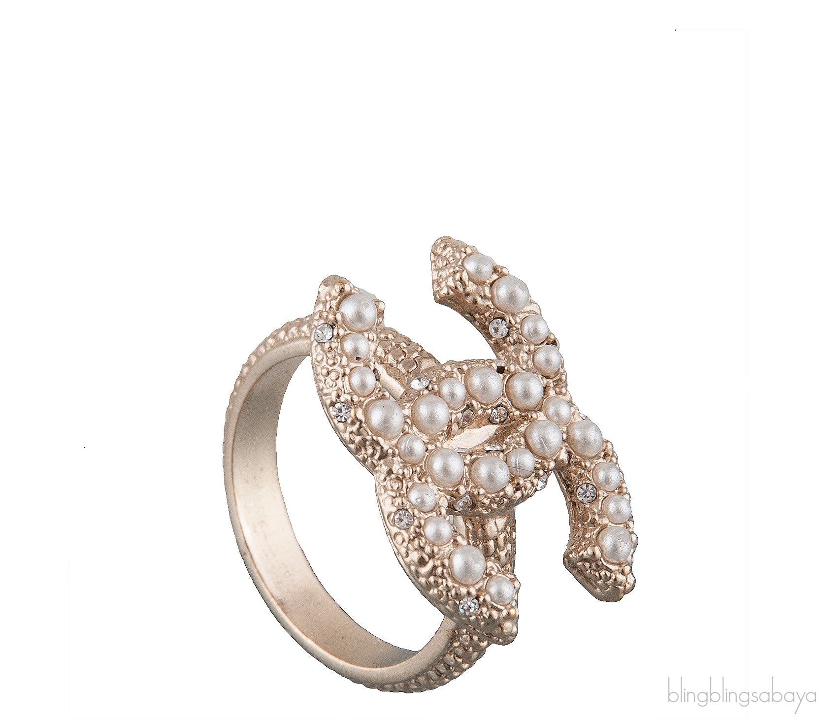 Pearl CC Logo Ring