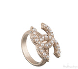 Pearl CC Logo Ring