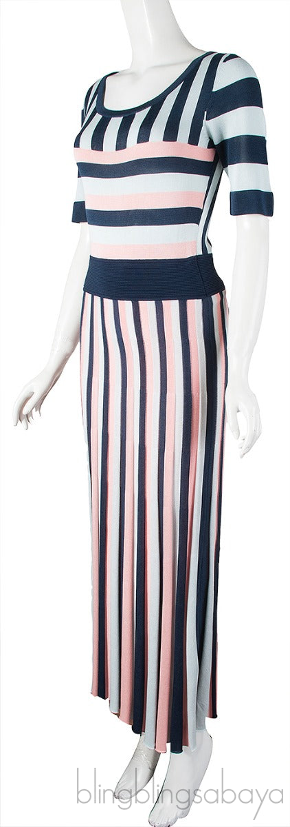 Striped Stretch Knitted Dress