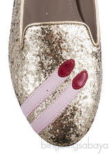 Glitter Nail Polish Gold Flat Shoes