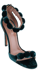 Emerald Velvet Bombe Heels